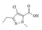 1-甲基-3-乙基-4-氯吡唑-5-甲酸； 
4-Chloro-3-ethyl-1-methyl-1H-pyrazole-5-carboxylic acid；
EMCA